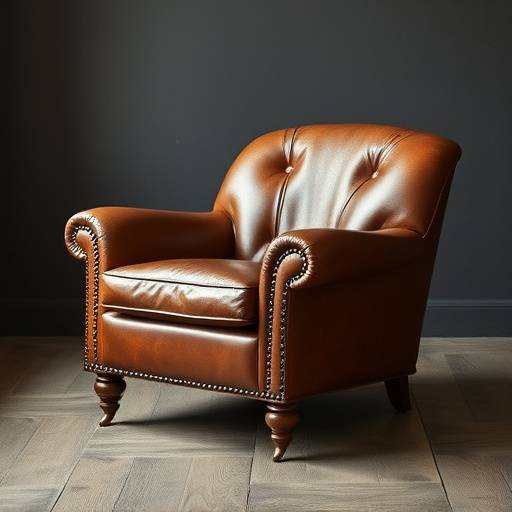 Handcrafted leather armchair with a unique design, reflecting CloudNine Comforts' dedication to custom furniture solutions