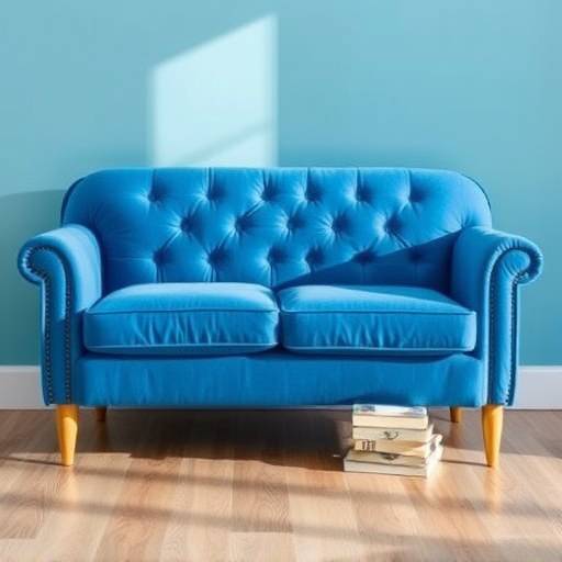 The Aurora Loveseat, a cozy and compact seating option in vibrant blue